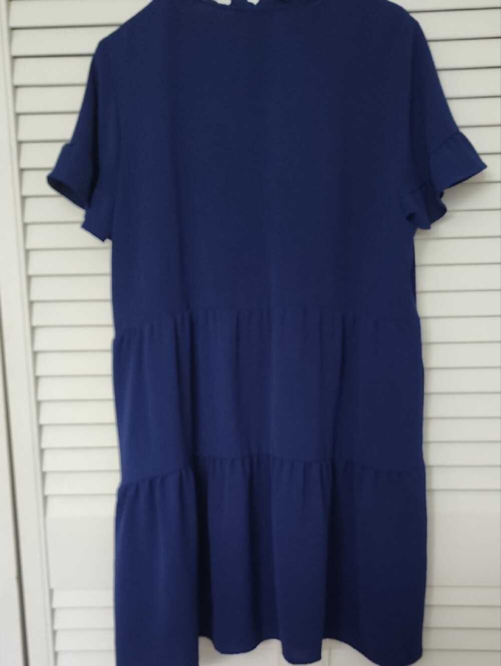 Denver Hayes Navy Blue Tiered Ruffle Sleeve Dress - Picture 4 of 4